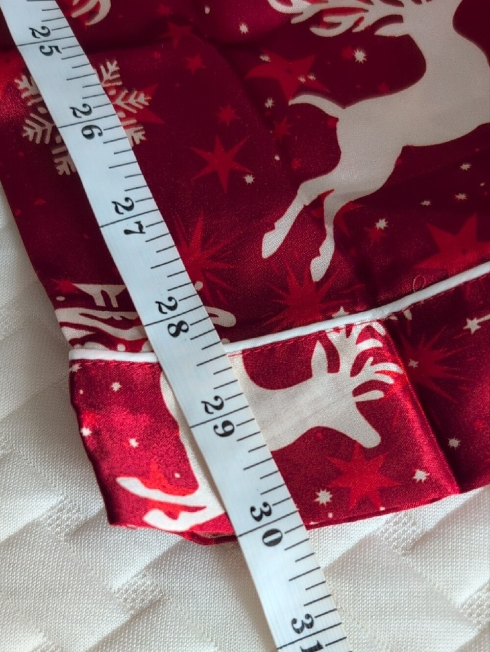 EKOUAER Satin Pajama Set Holiday Reindeer Red and White Button Down Size 2X - Picture 14 of 16